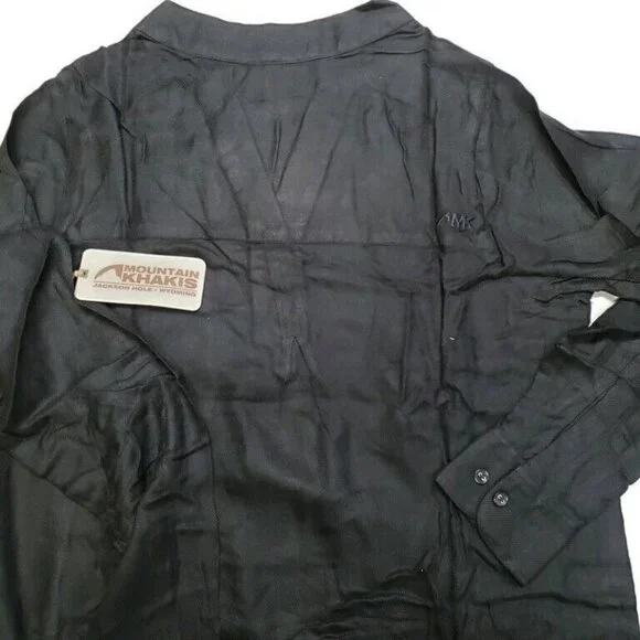 Mountain Khakis Josie Dress Womens Large 3 Button 1/4 Placket Wrap Waist Black - Picture 3 of 5